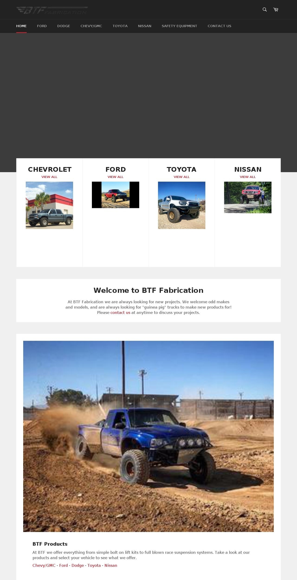 btffabrication.com shopify website screenshot