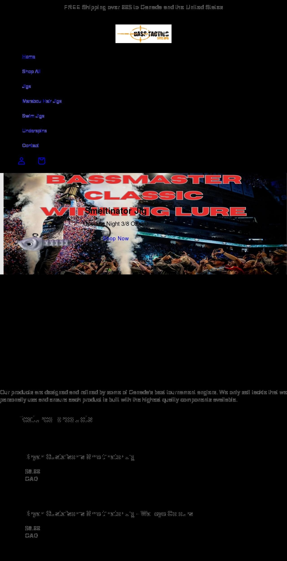 btfishing.com shopify website screenshot