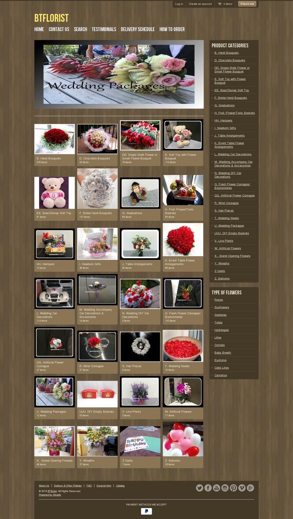 btflora.com shopify website screenshot