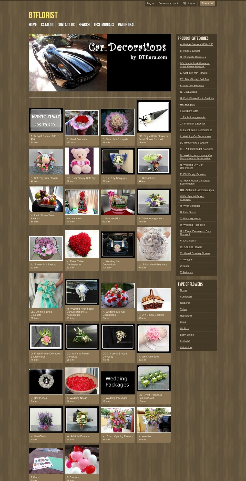 btflorist.com shopify website screenshot