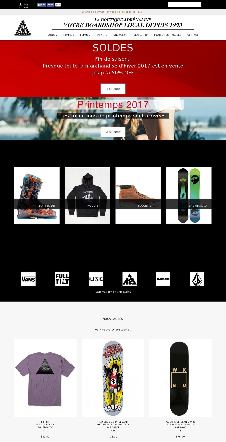 btqadrenaline.com shopify website screenshot