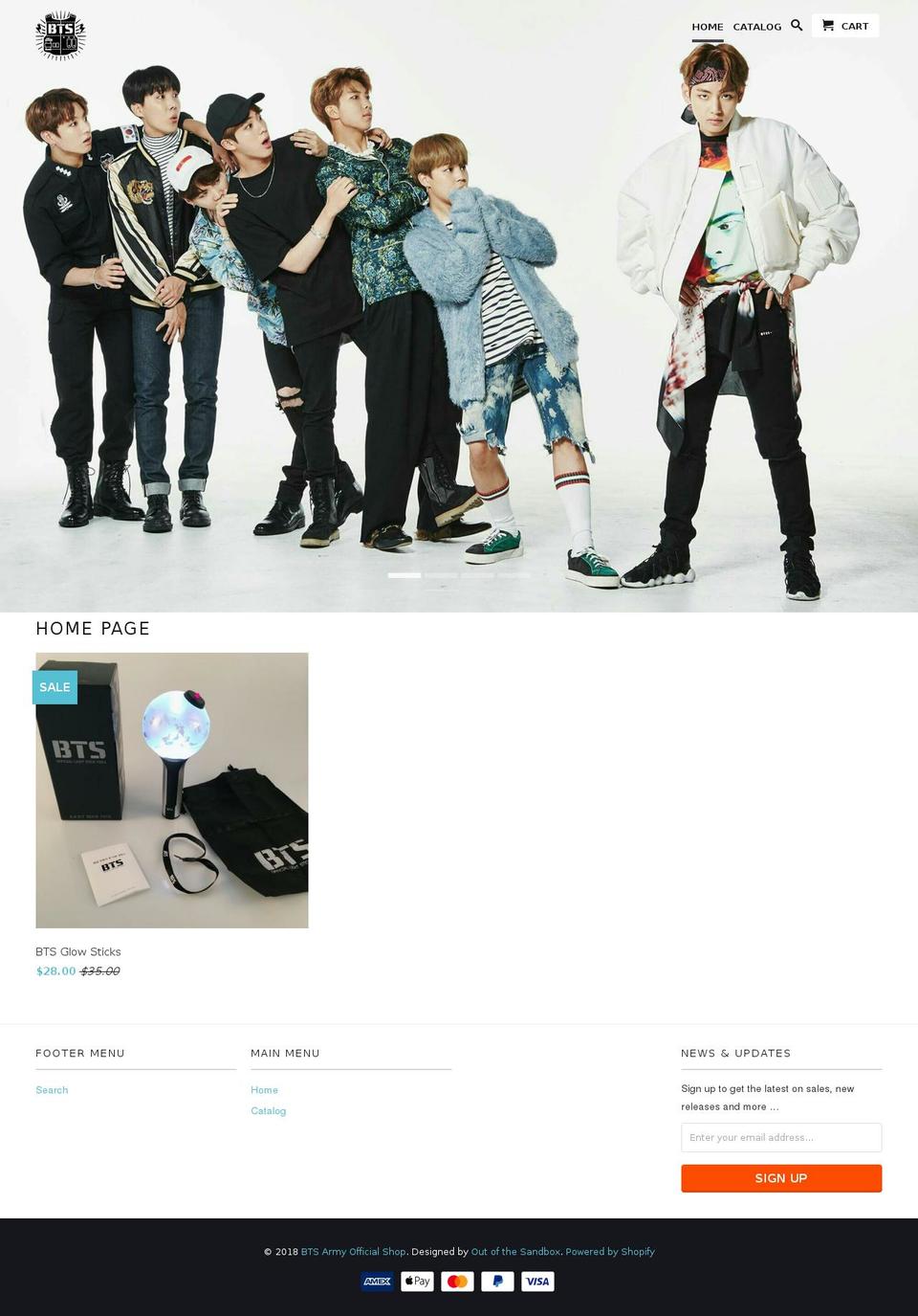btsarmyshop.com — Shopify storefront screenshot