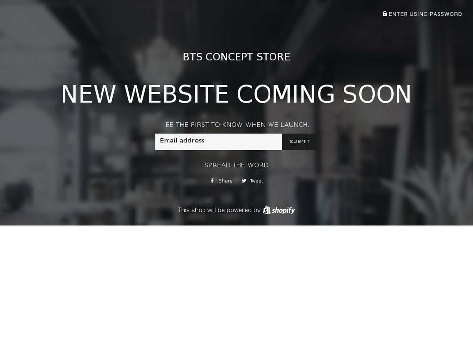 btsconceptstore.com shopify website screenshot