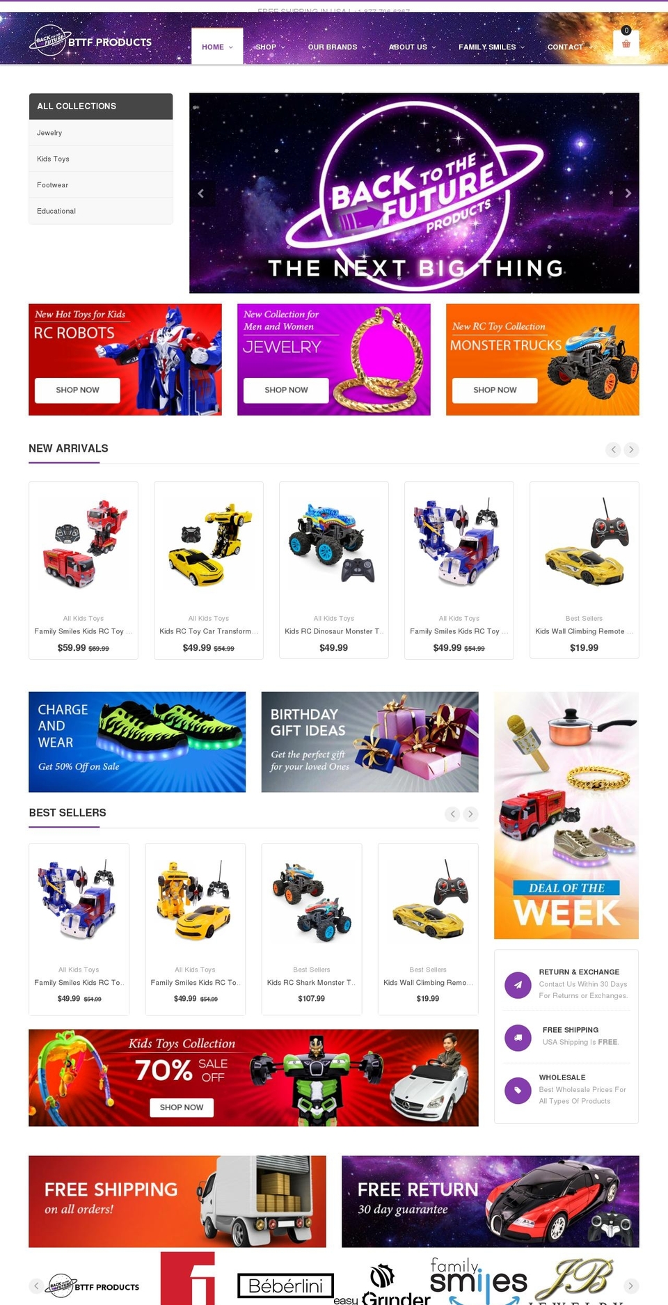 bttf-products.com shopify website screenshot