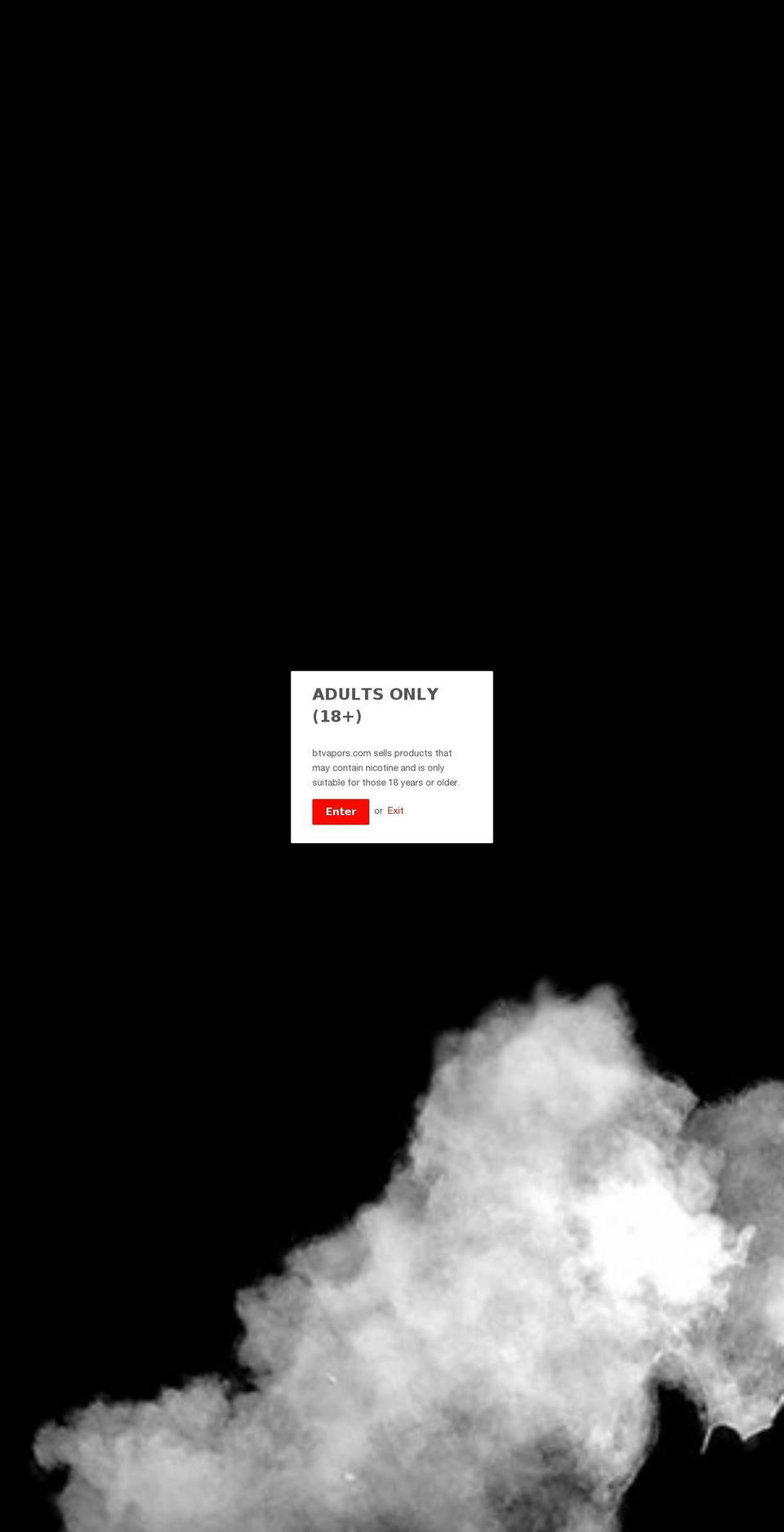 btvapors.com shopify website screenshot