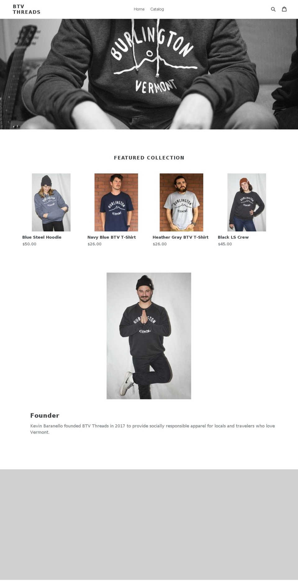 btvthreads.com — Shopify storefront screenshot
