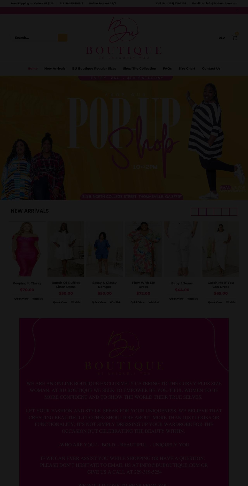 bu-boutique.com shopify website screenshot