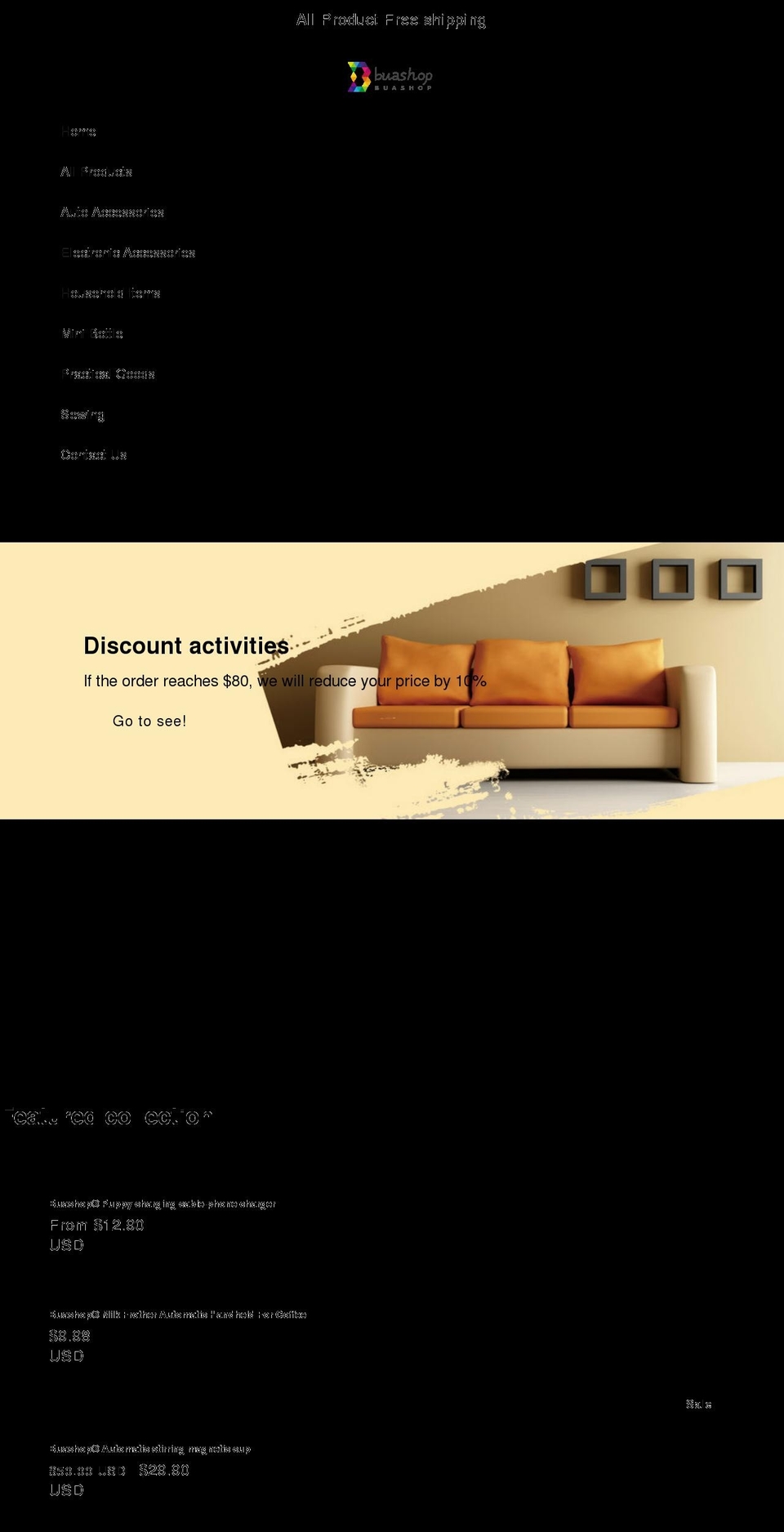 buashop.com shopify website screenshot