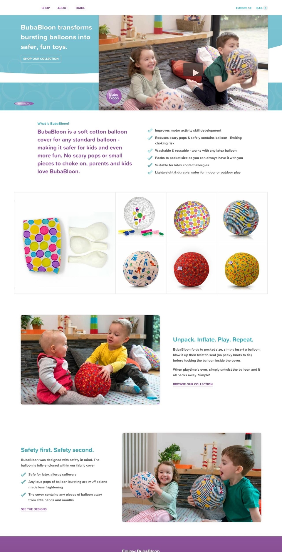bubabloon.com — Shopify storefront screenshot