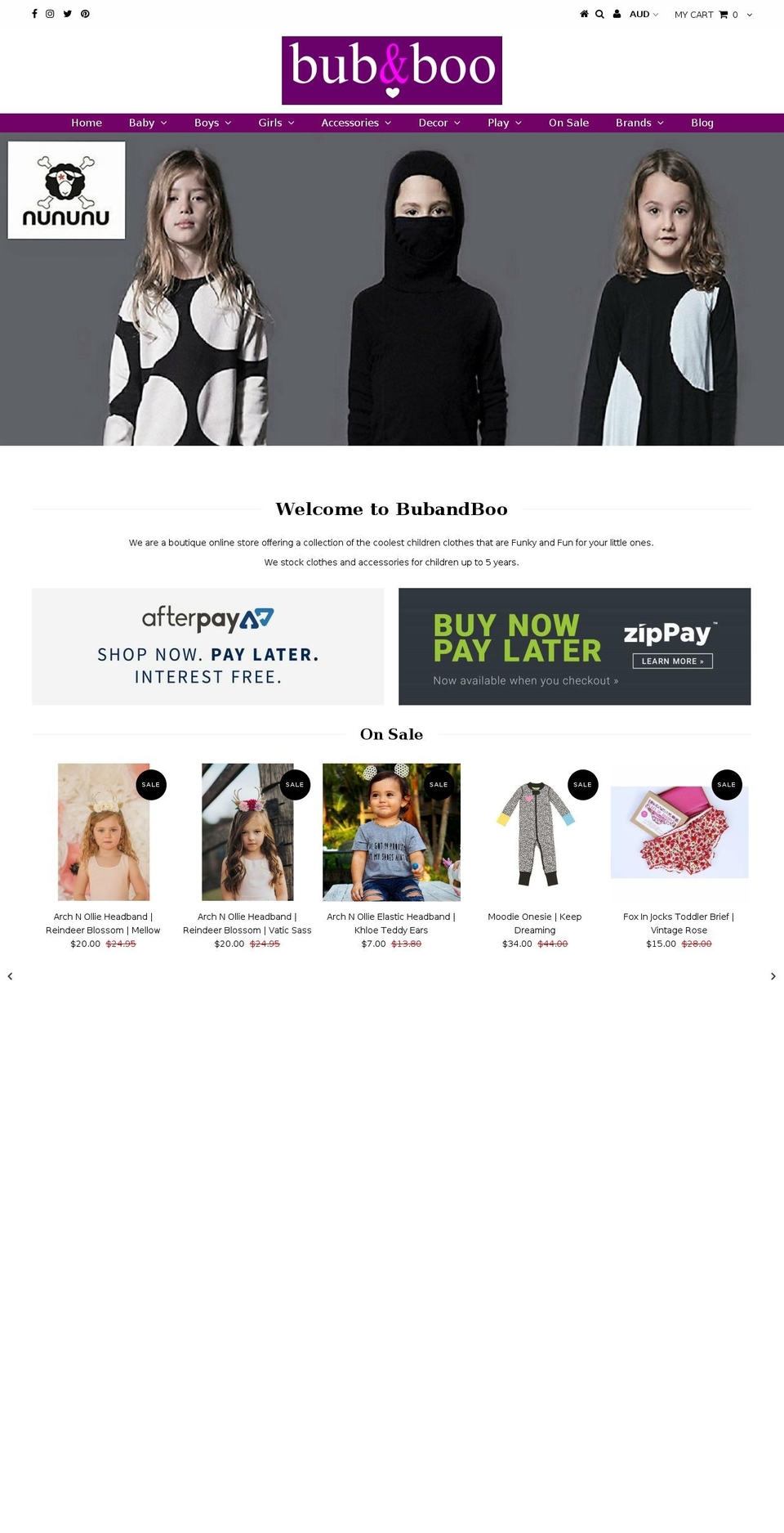 BubandBoo Shopify theme site example bubandboo.com