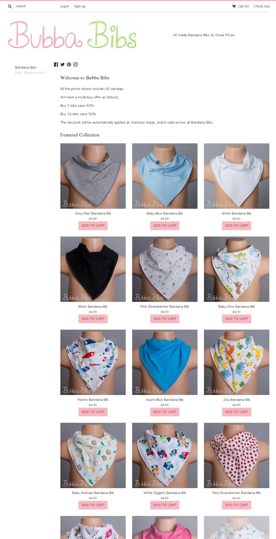 bubba-bibs.co.uk shopify website screenshot