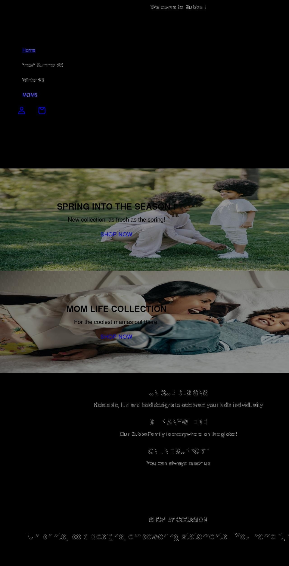 Pukapop-home Shopify theme site example bubba-kids.com