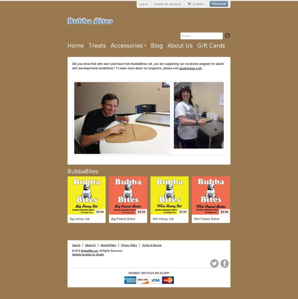 bubbabites.net shopify website screenshot