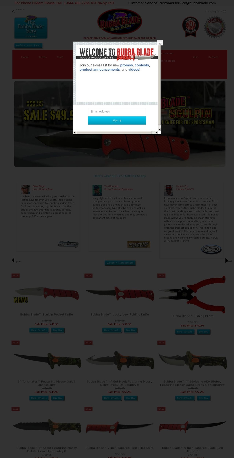 January 2016 BANNERS Shopify theme site example bubbabladeknife.net