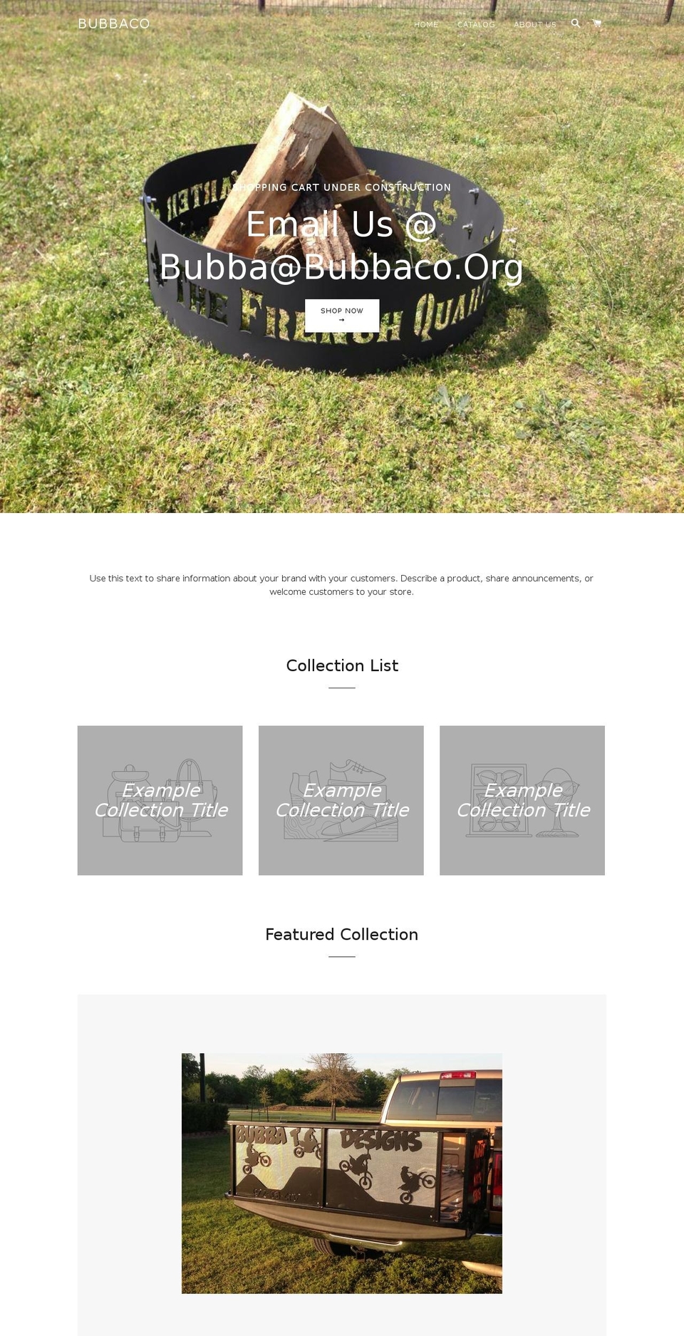 bubbaco.org shopify website screenshot