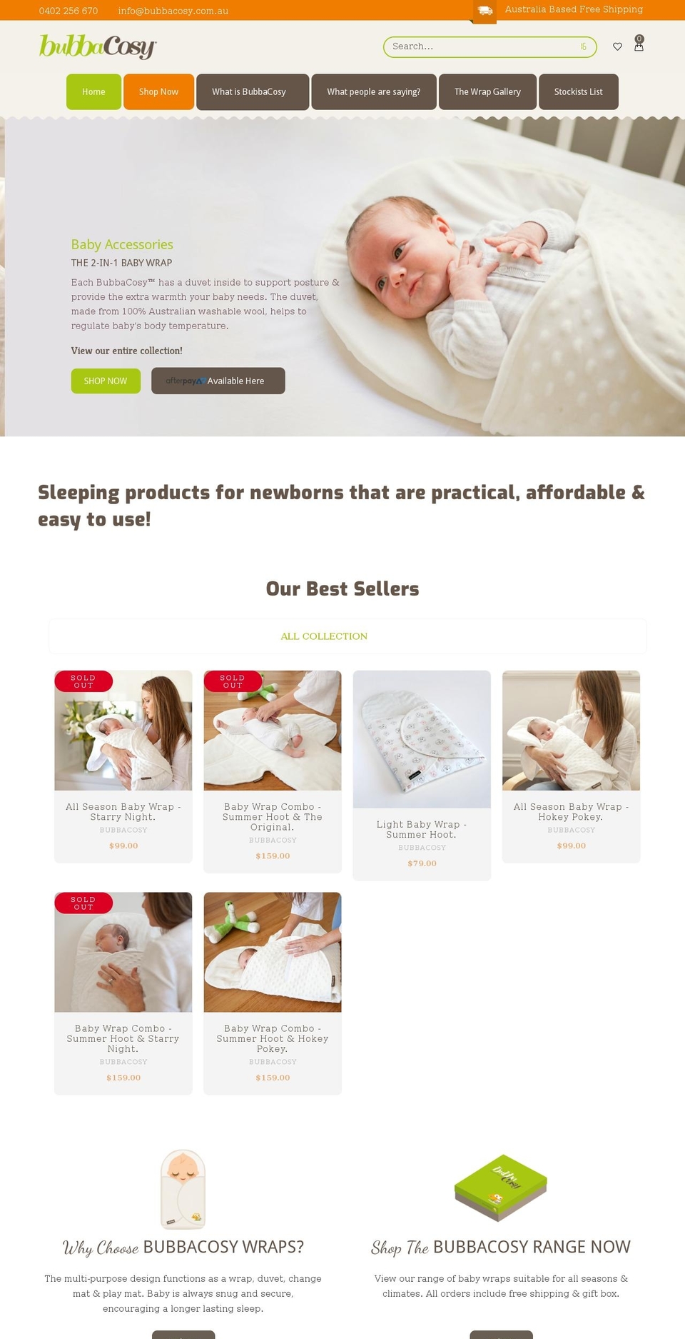 install Shopify theme site example bubbacosy.com.au