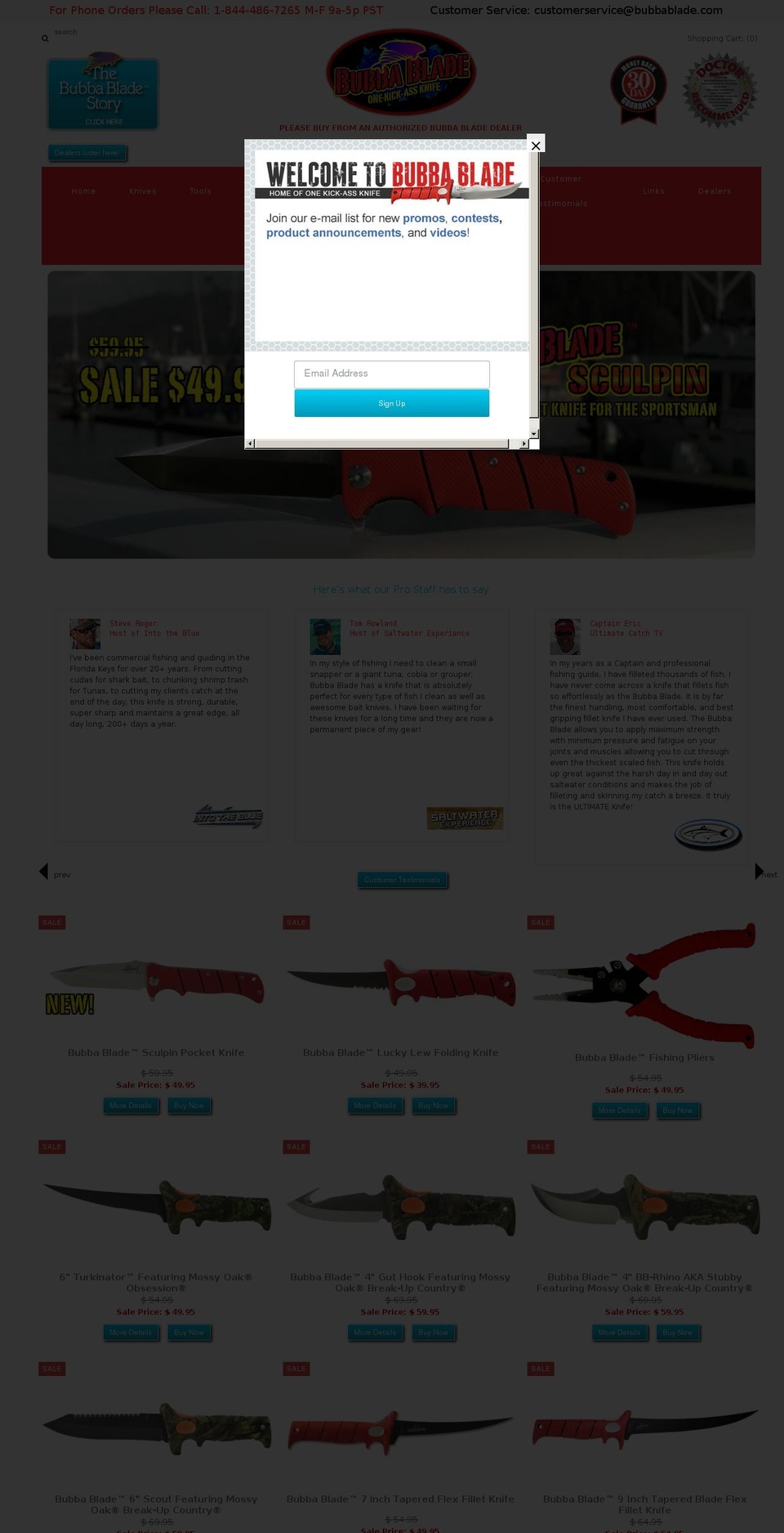 January 2016 BANNERS Shopify theme site example bubbaknife.com