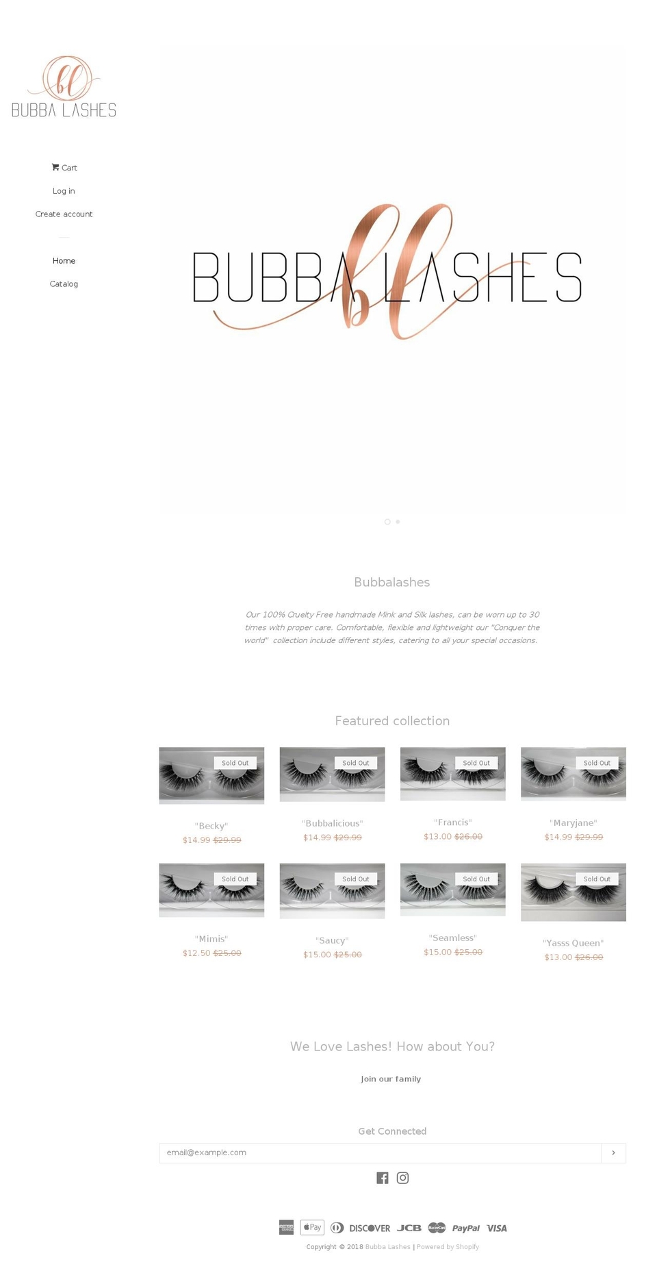 bubbalashes.com — Shopify storefront screenshot