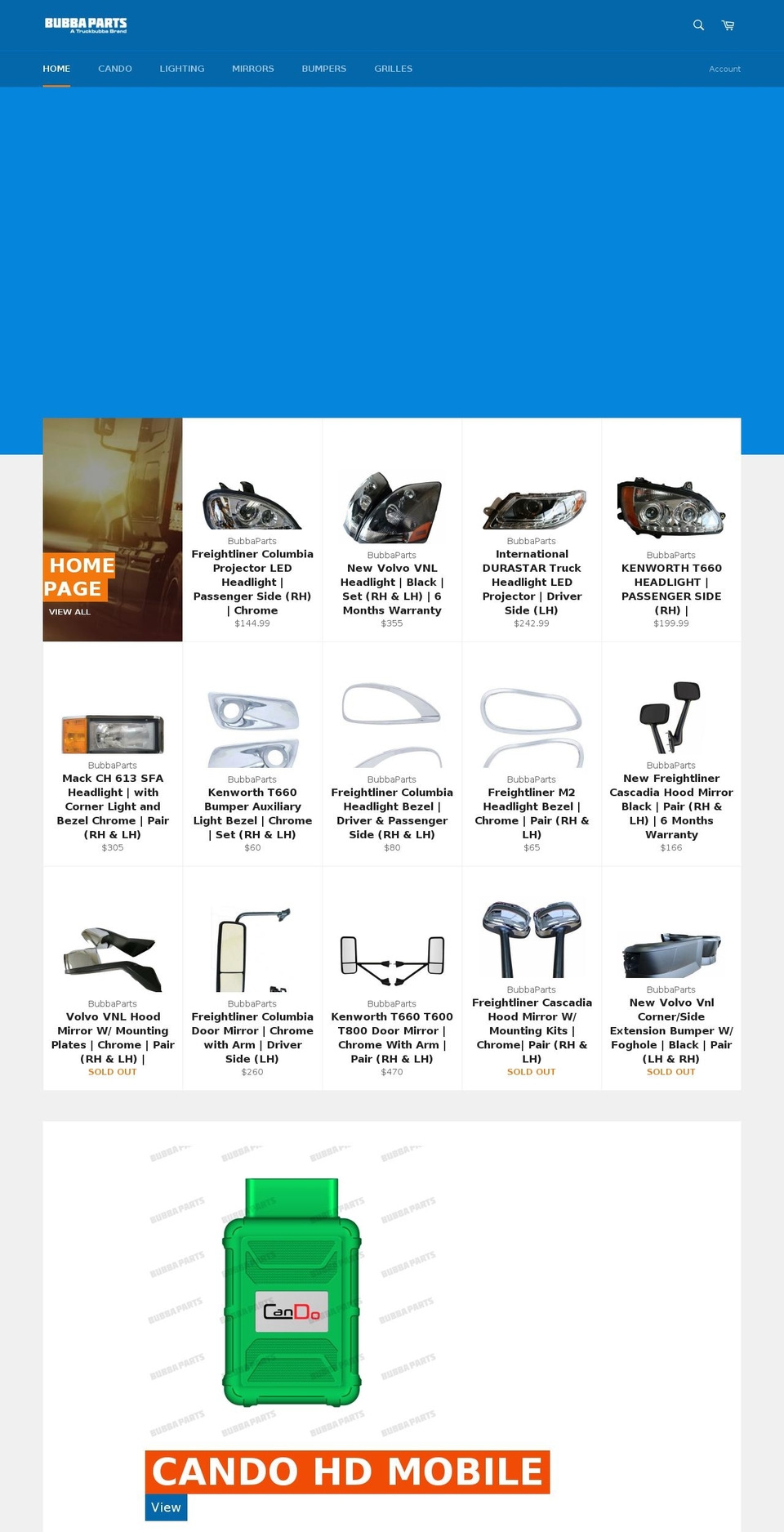 bubbaparts.com — Shopify storefront screenshot