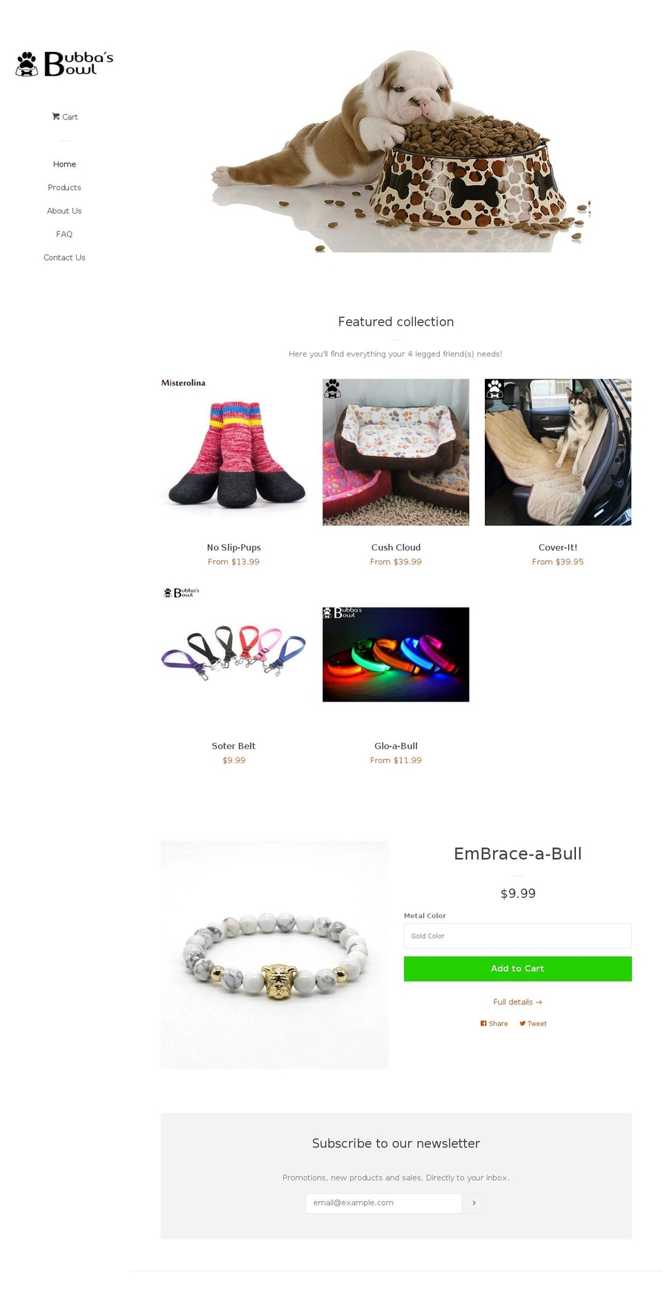 bubbasbowl.com — Shopify storefront screenshot