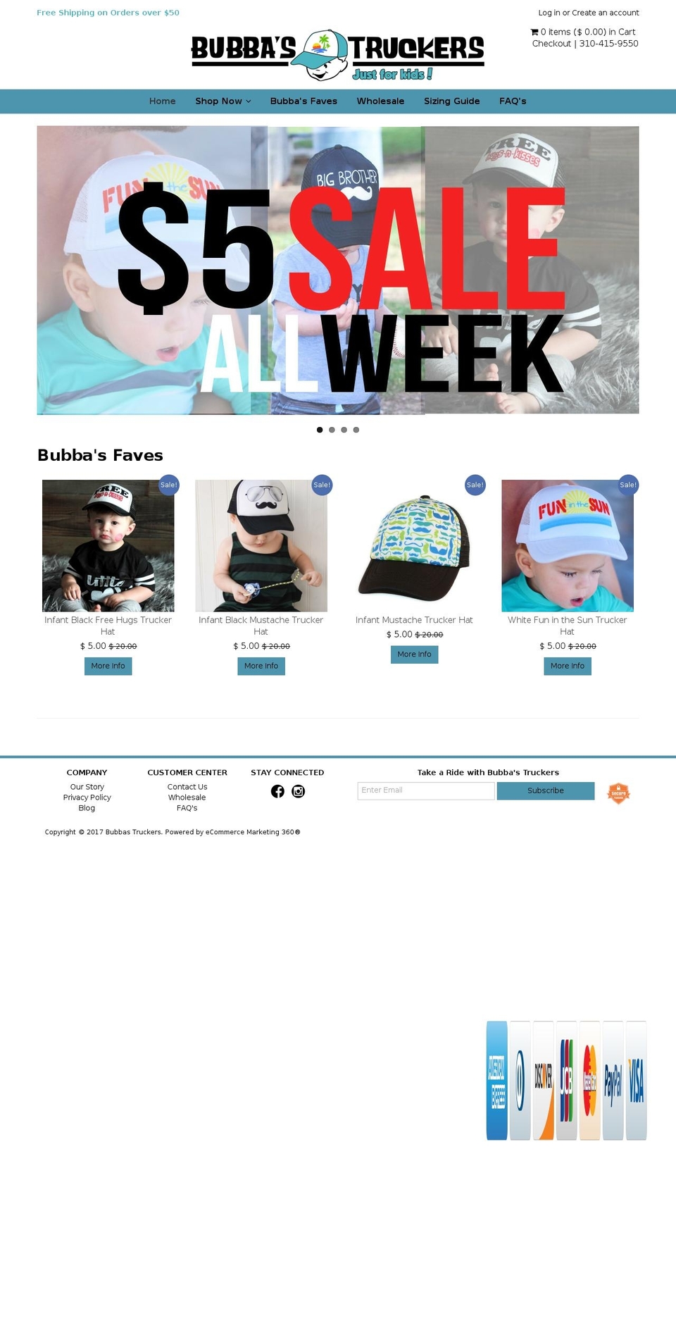 bubbastruckers.com shopify website screenshot