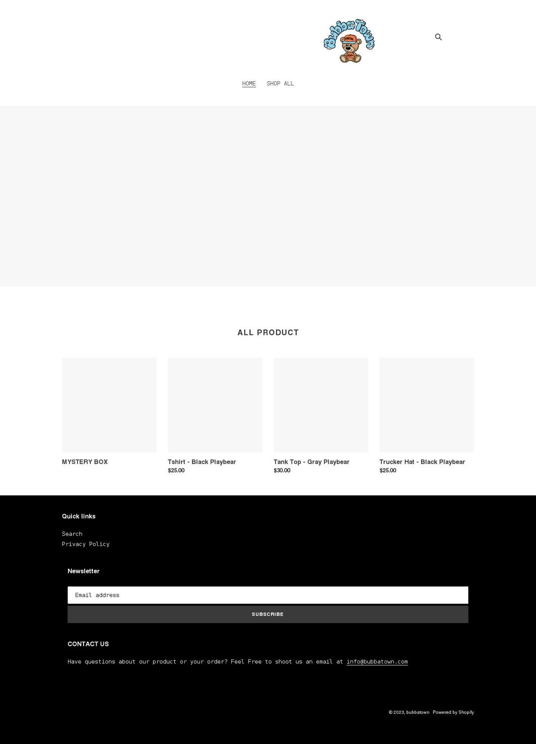 bubbatown.com shopify website screenshot