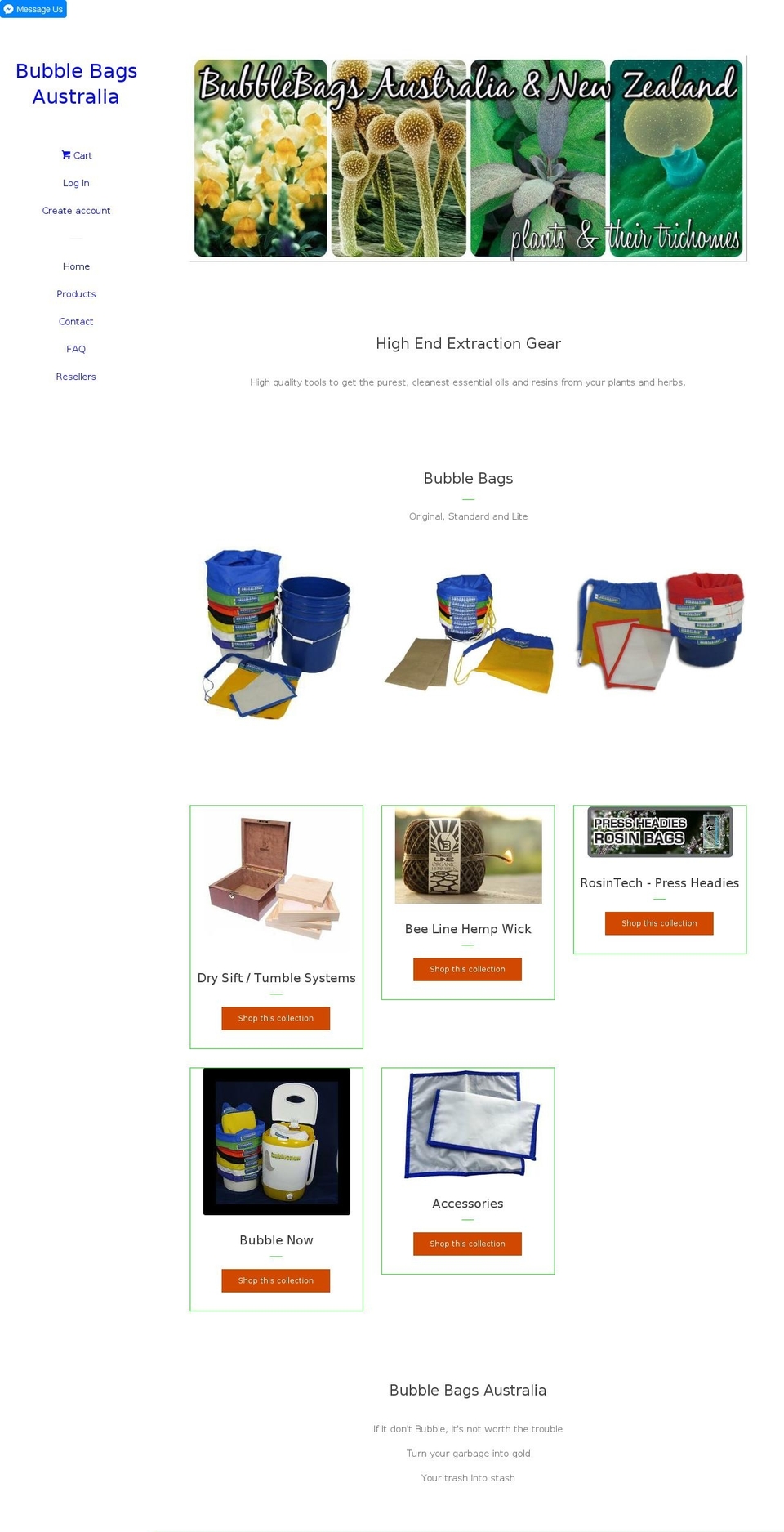 bubblebags-australia.net shopify website screenshot