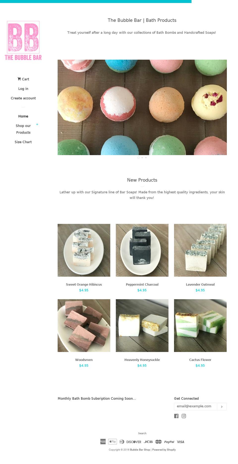 bubblebarshop.com — Shopify storefront screenshot