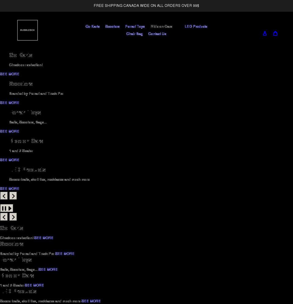 bubblebox.ca shopify website screenshot