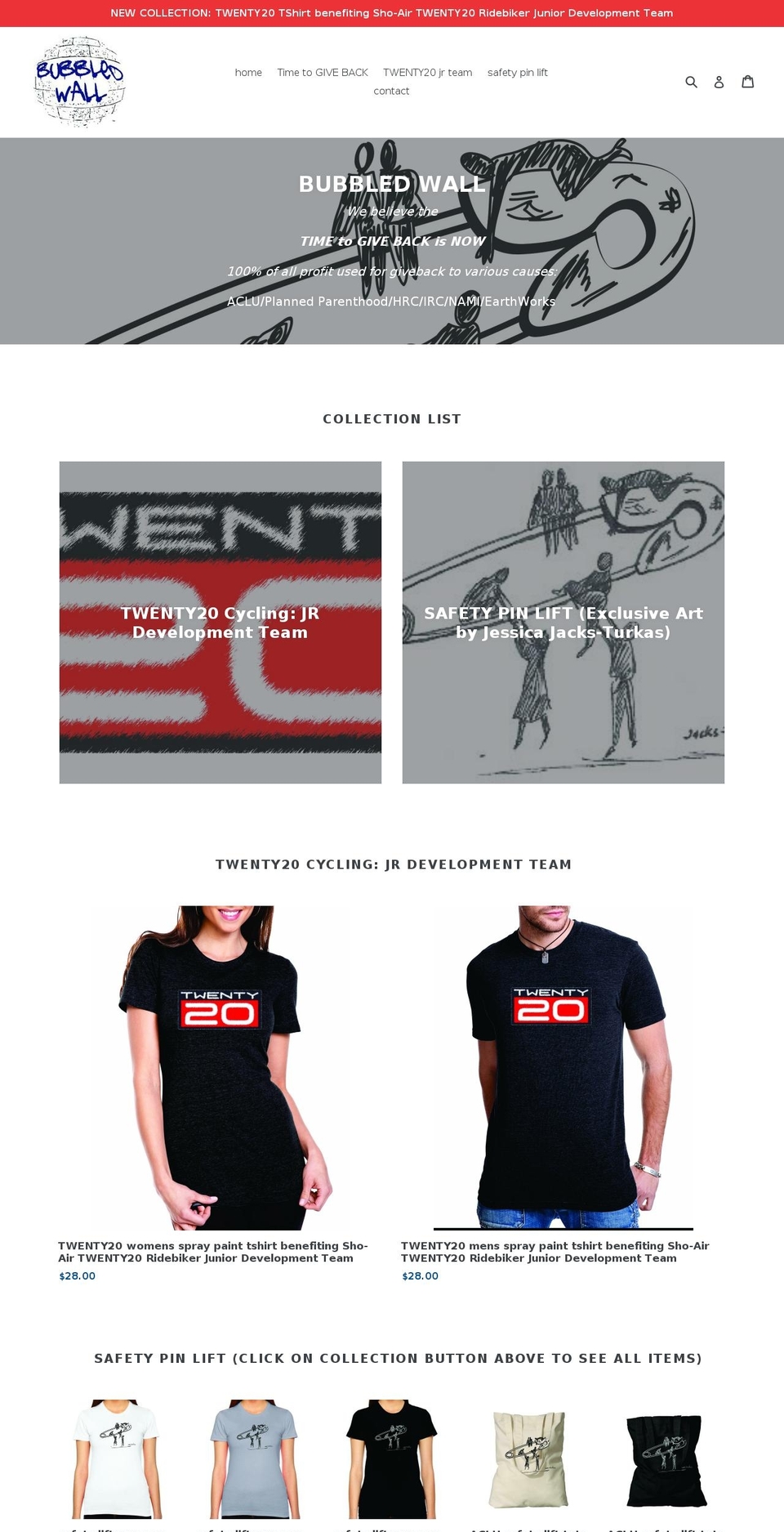 bubbledwallshop.com — Shopify storefront screenshot