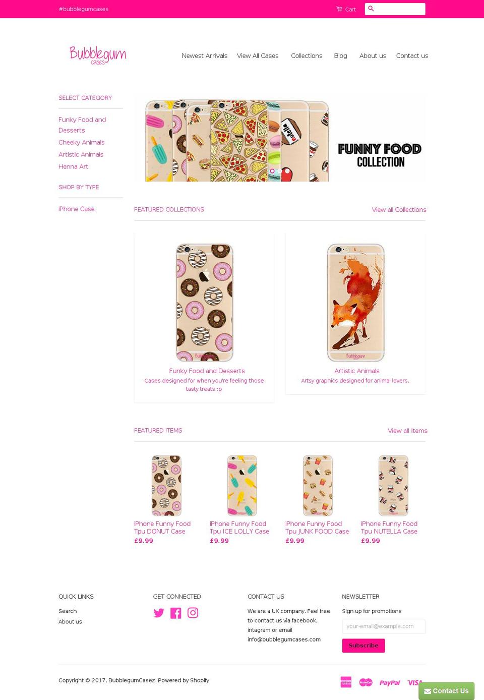 bubblegumcases.com shopify website screenshot