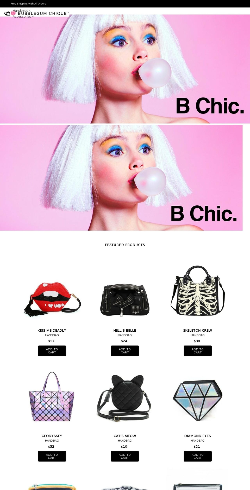 bubblegumchique.com — Shopify storefront screenshot