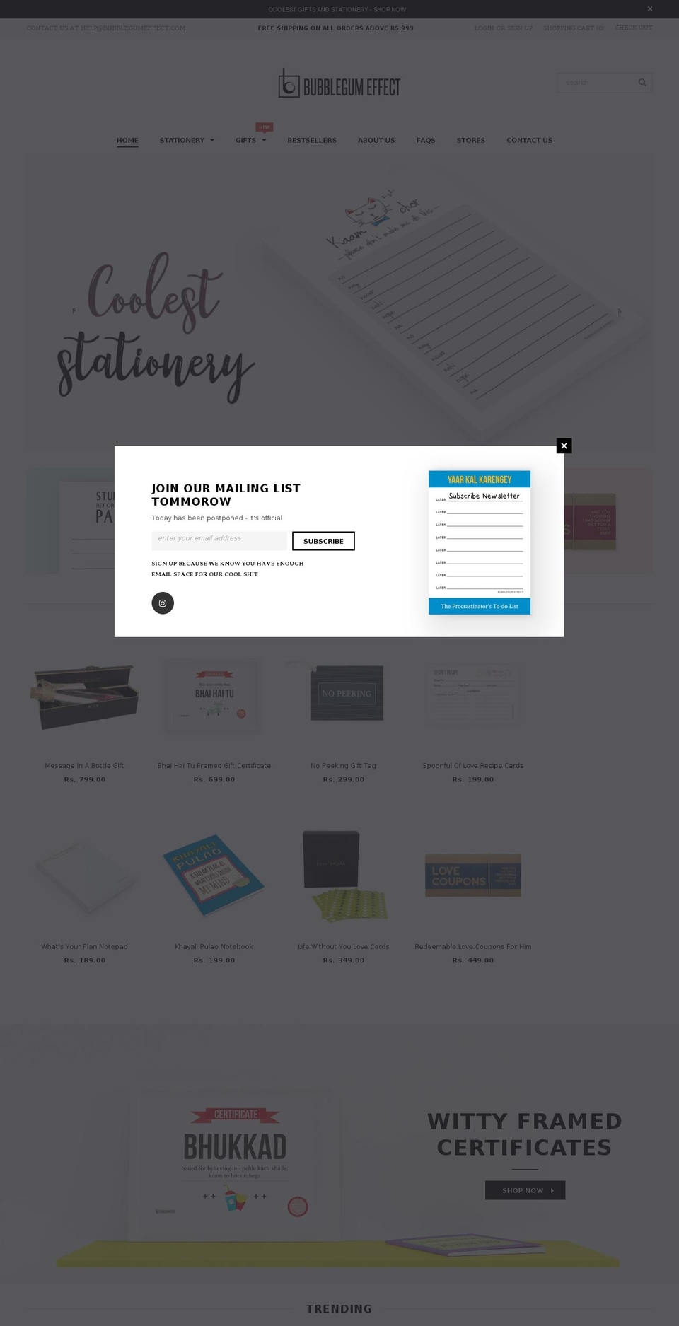 bubblegumeffect.com — Shopify storefront screenshot