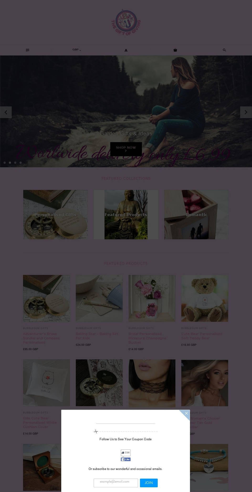 bubblegumgifts.com shopify website screenshot