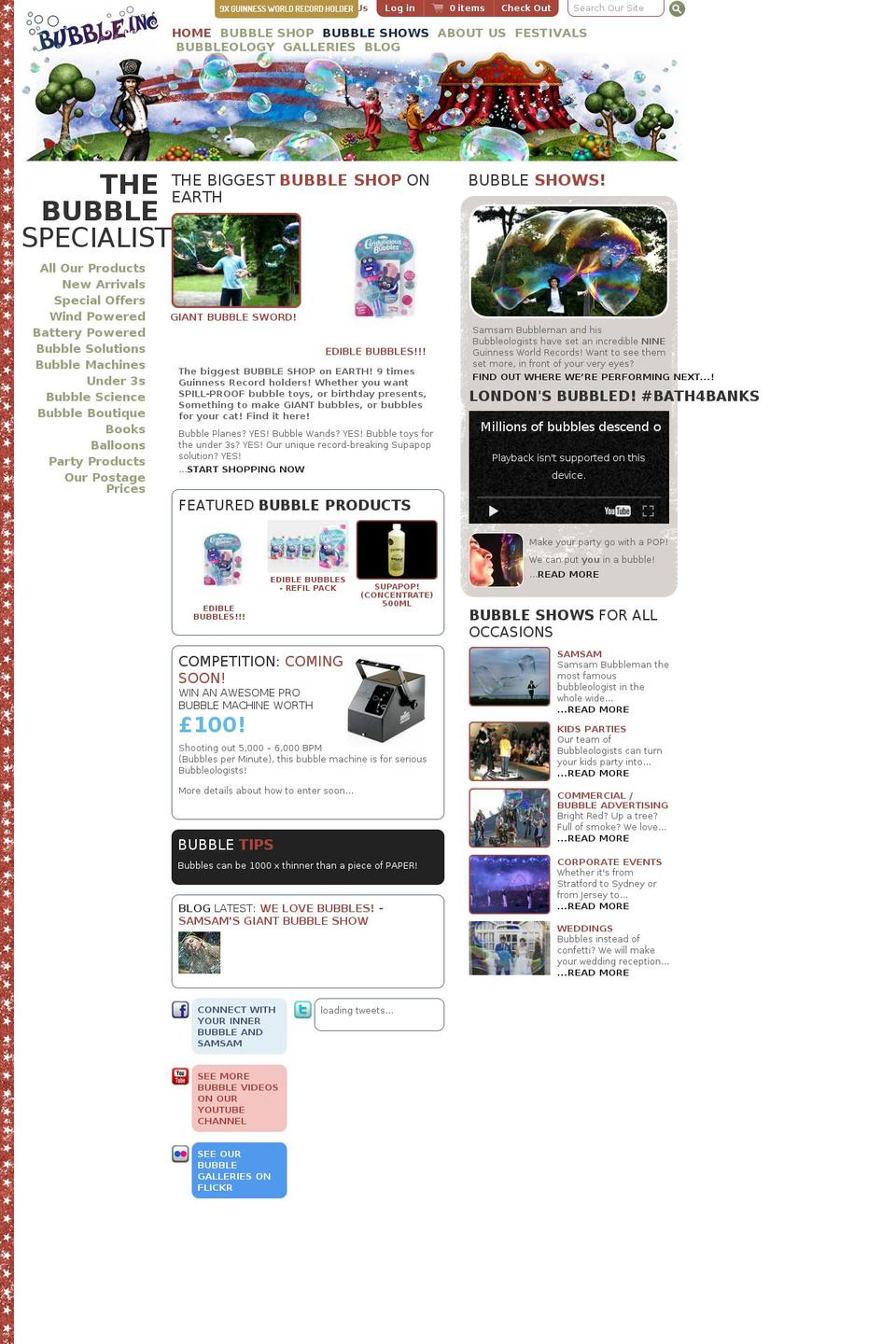 bubbleinc.com shopify website screenshot