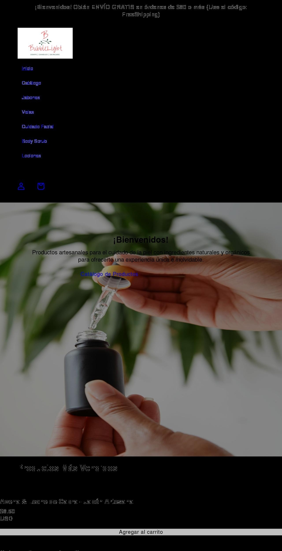 bubblelightpr.com shopify website screenshot