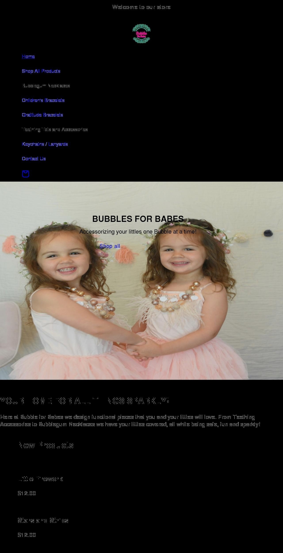 bubblesforbabes.com shopify website screenshot