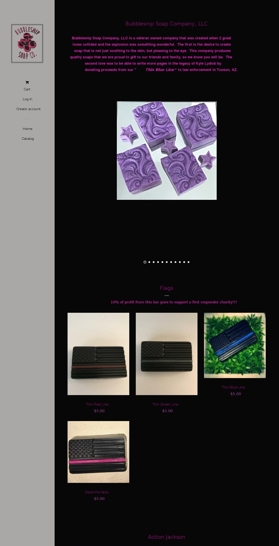 bubblesnipsoapcompany.com — Shopify storefront screenshot