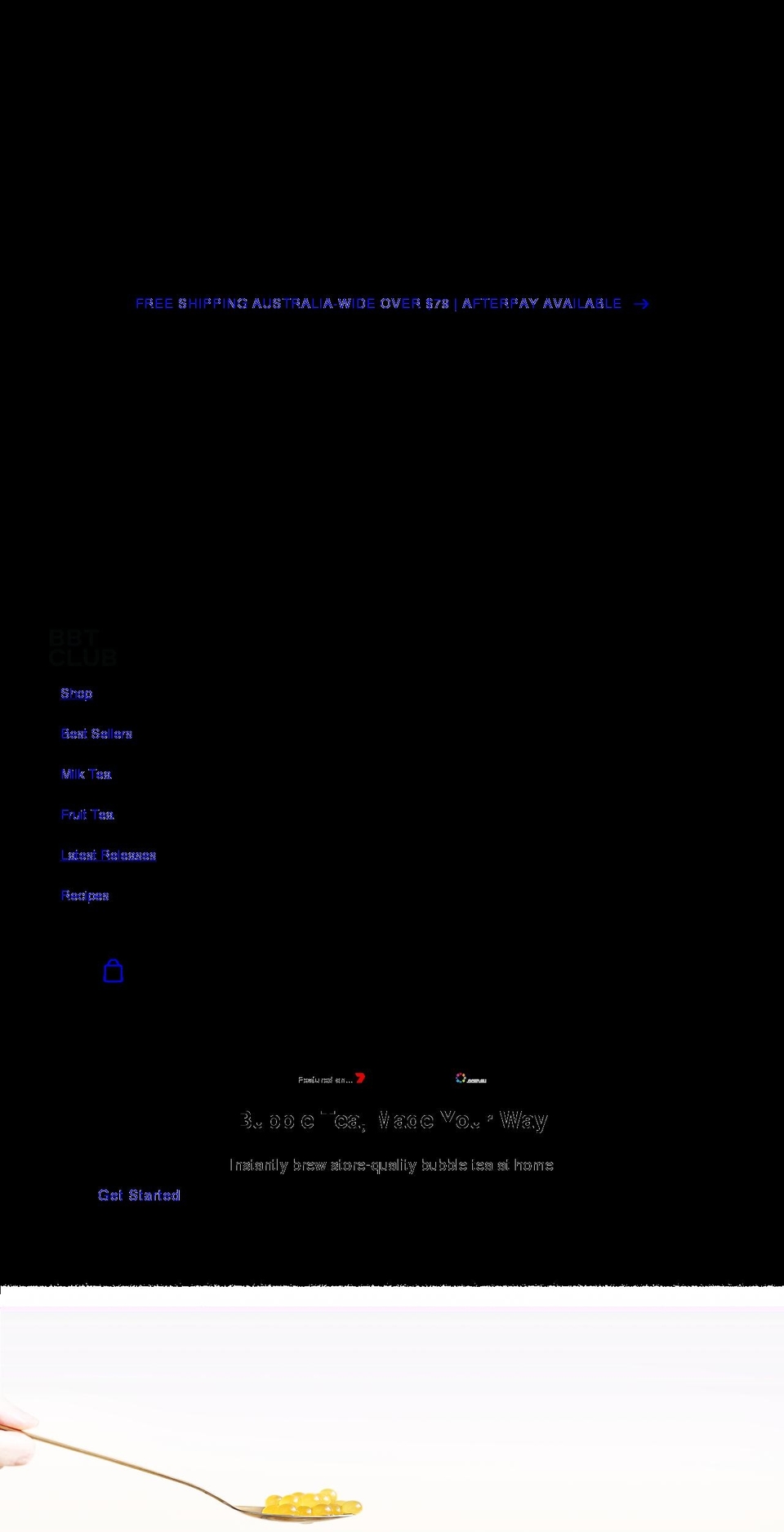 bubbleteaclub.com.au shopify website screenshot