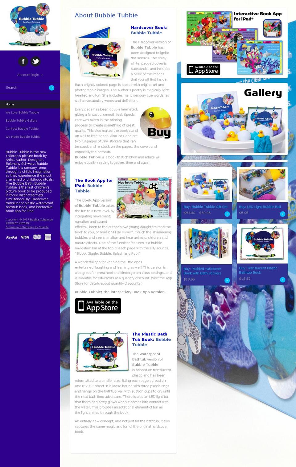 bubbletubbie.com shopify website screenshot