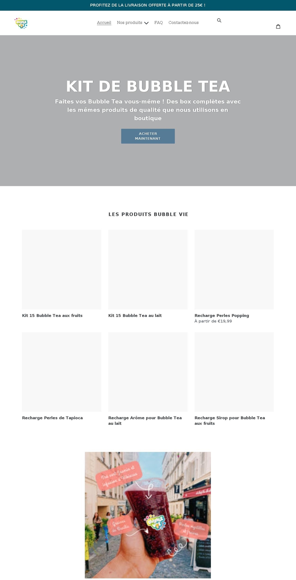 bubblevie-kit.com shopify website screenshot