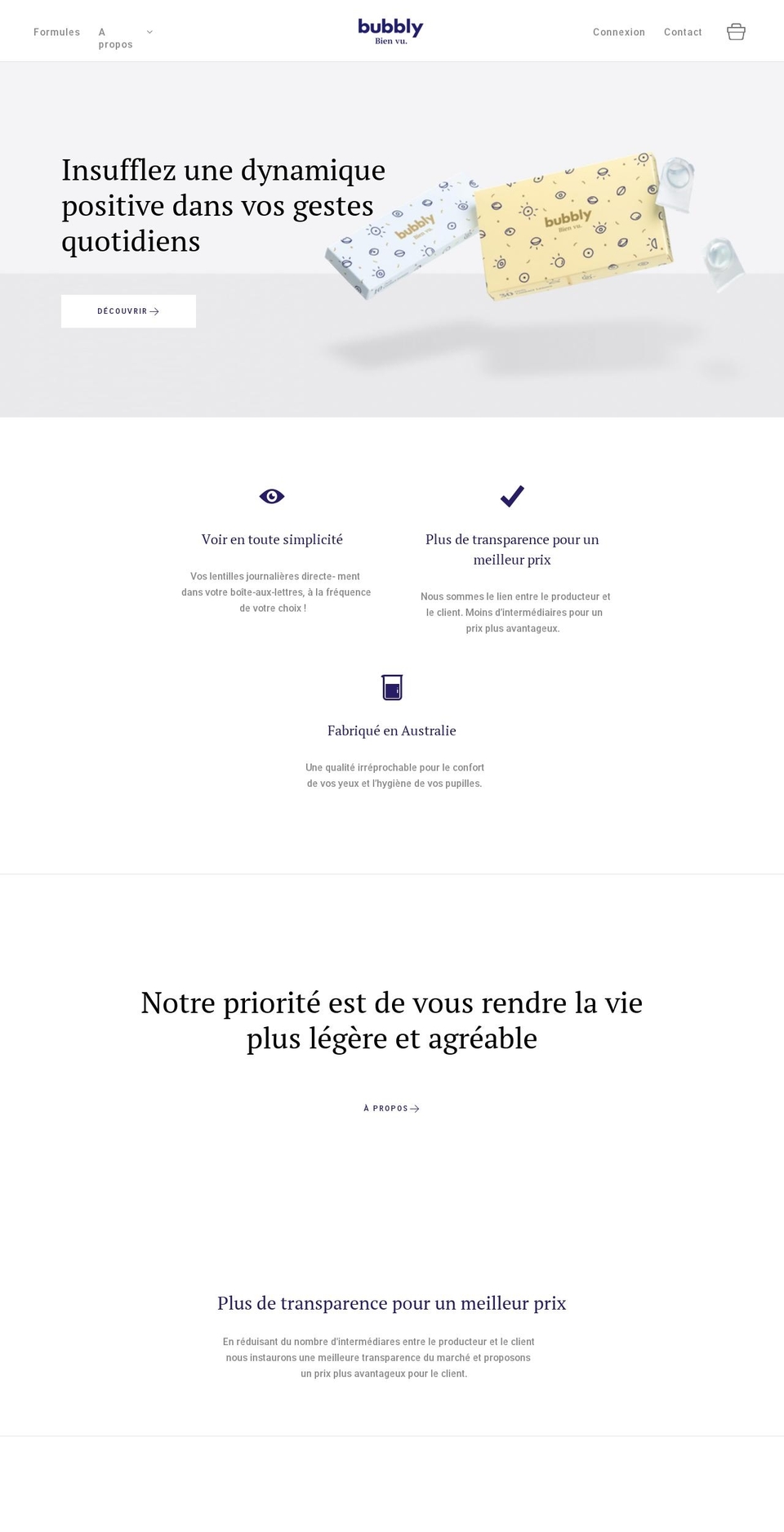 bubbly-contact.fr shopify website screenshot