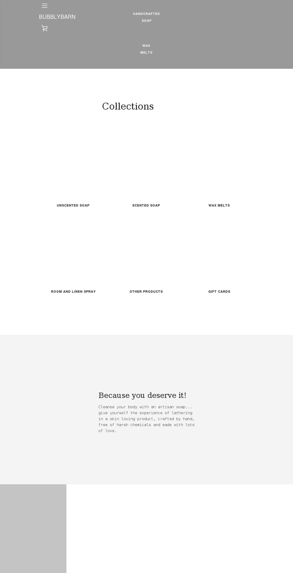 bubblybarn.com shopify website screenshot