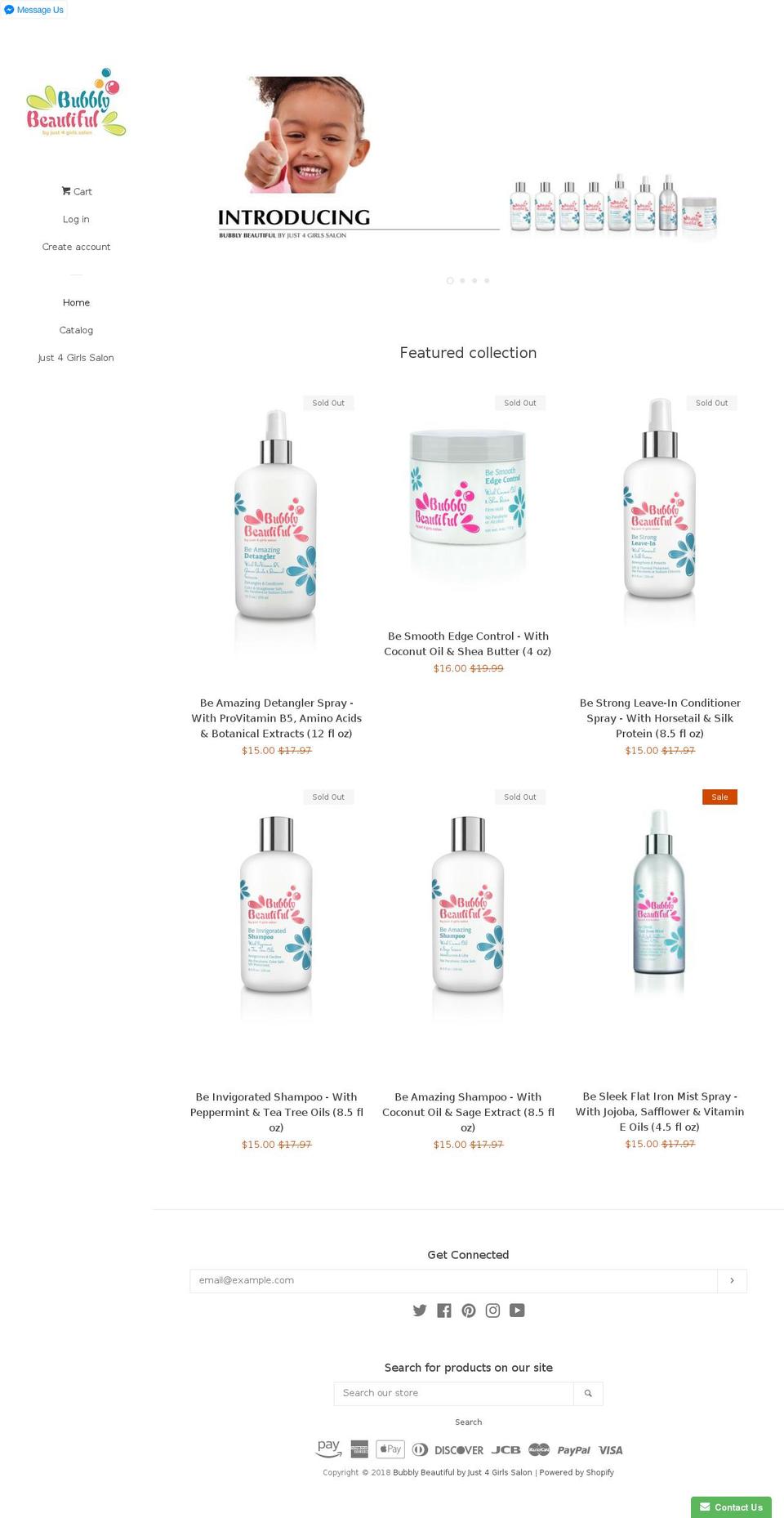 bubblybeautiful.com — Shopify storefront screenshot