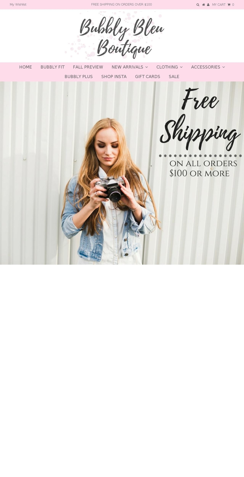 bubblybleuboutique.com shopify website screenshot