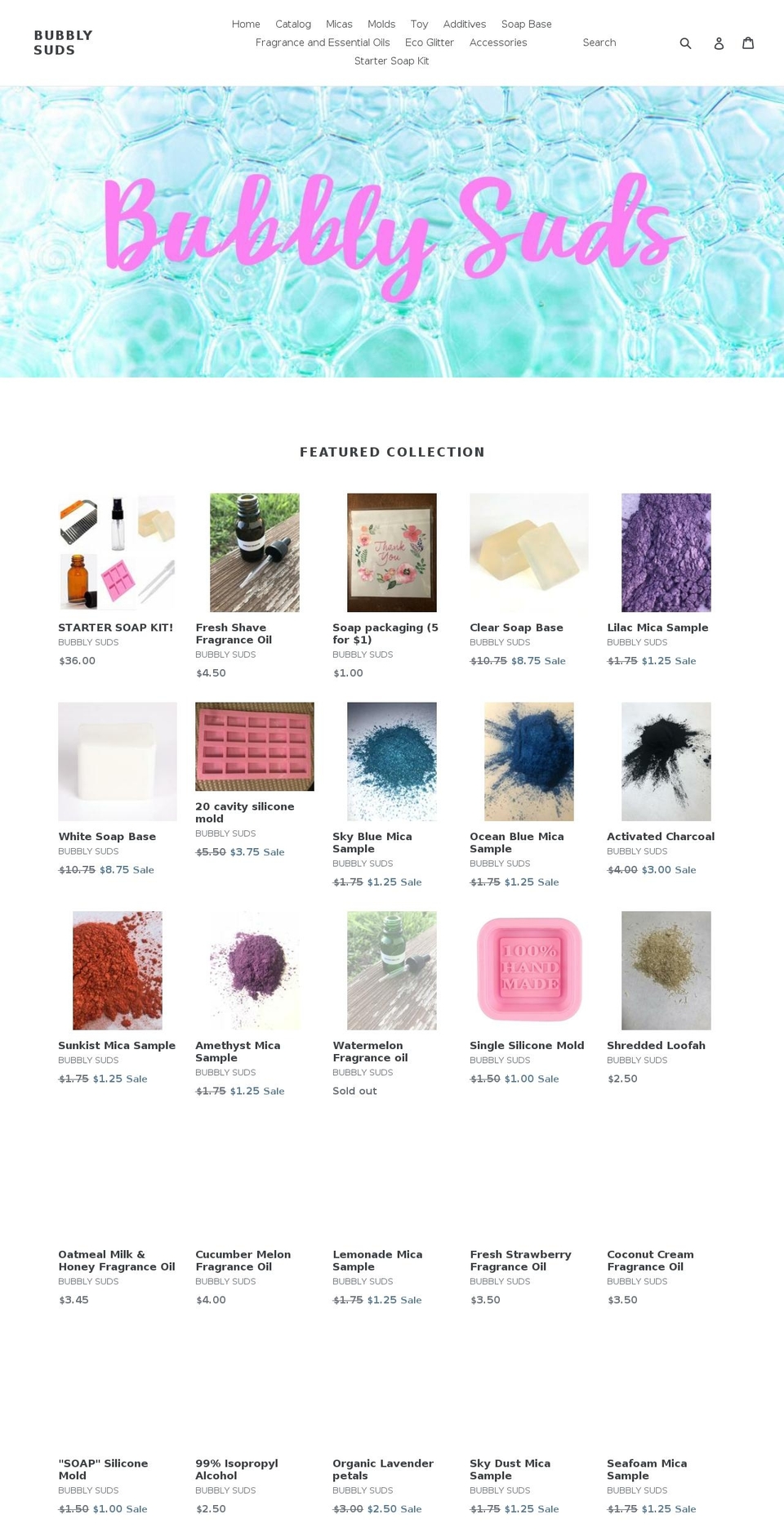 bubblysuds.com — Shopify storefront screenshot