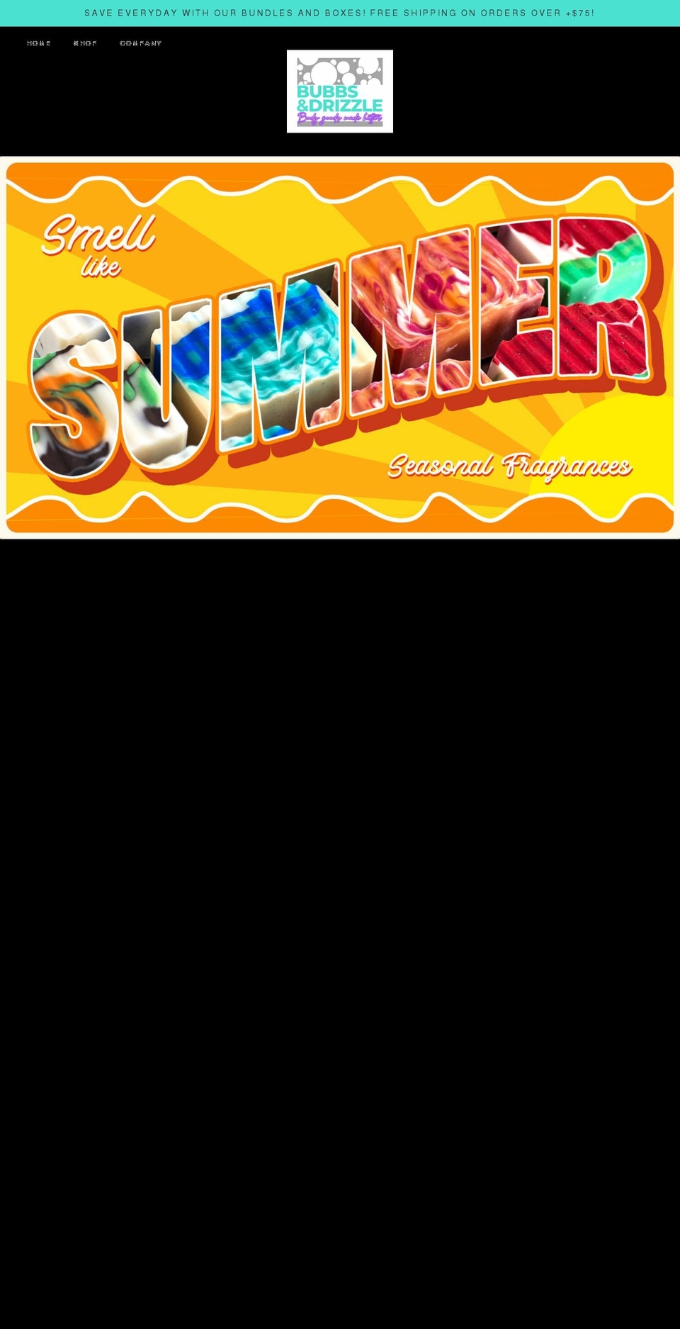 bubbsanddrizzle.com shopify website screenshot