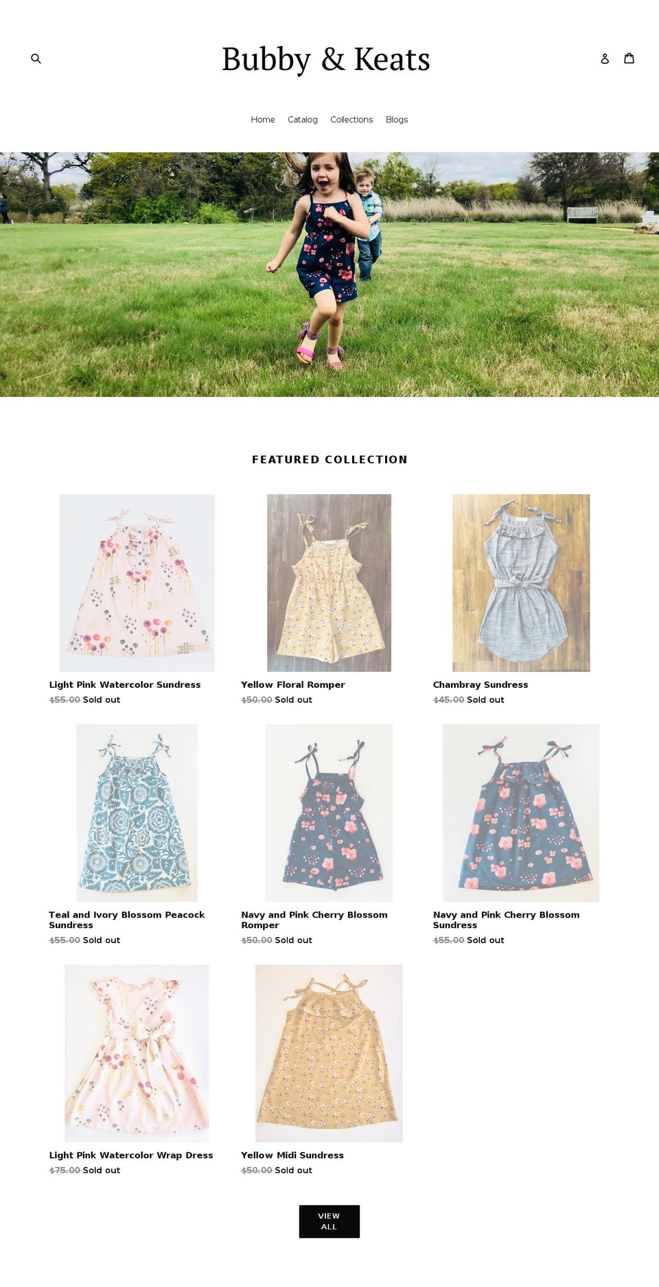bubbykeats.com — Shopify storefront screenshot