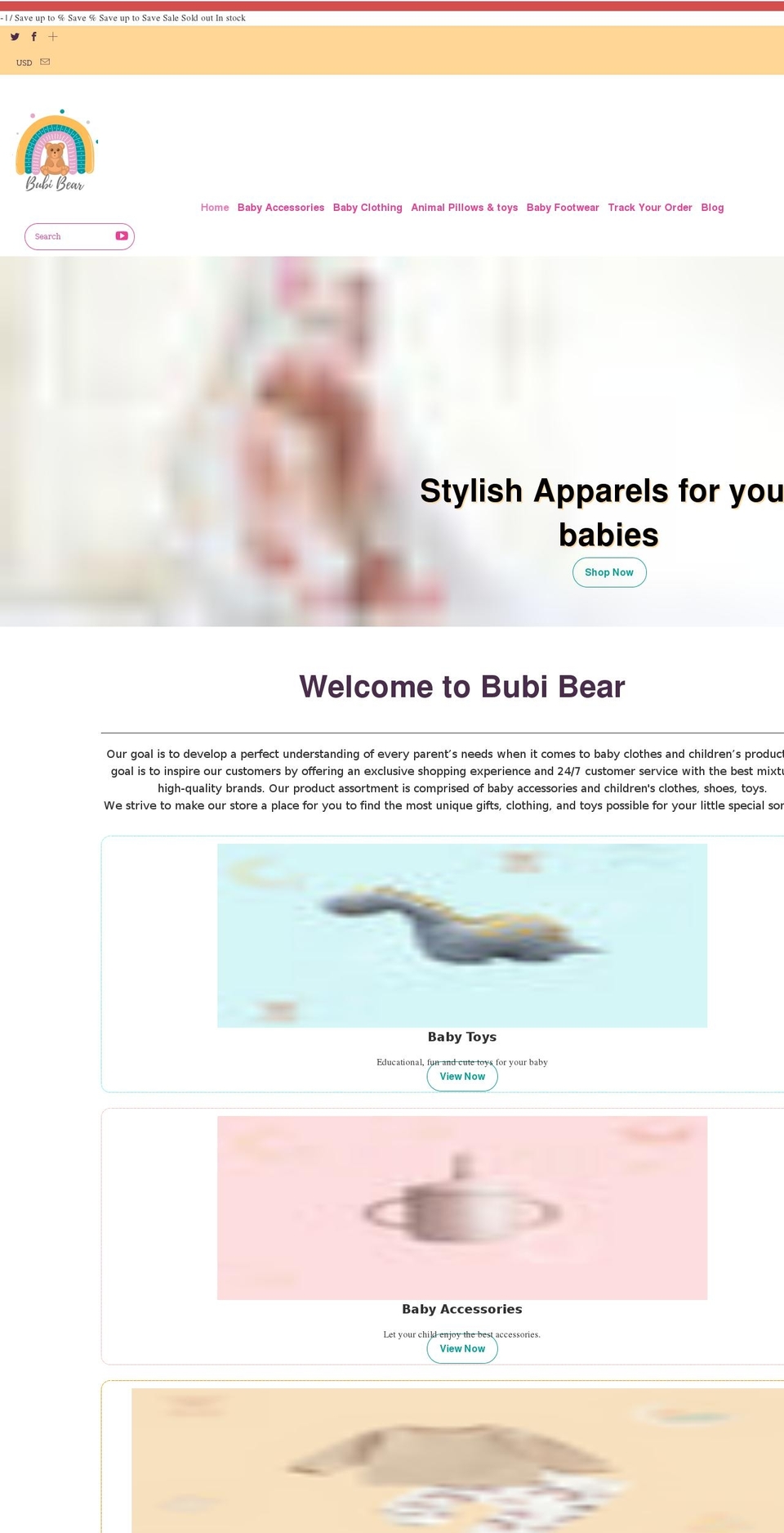 bubibear.com shopify website screenshot