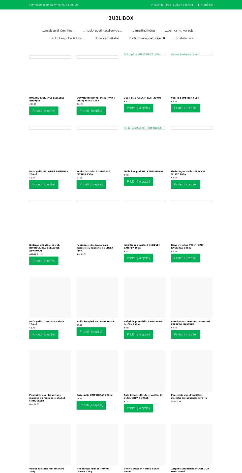 bublibox.lt shopify website screenshot